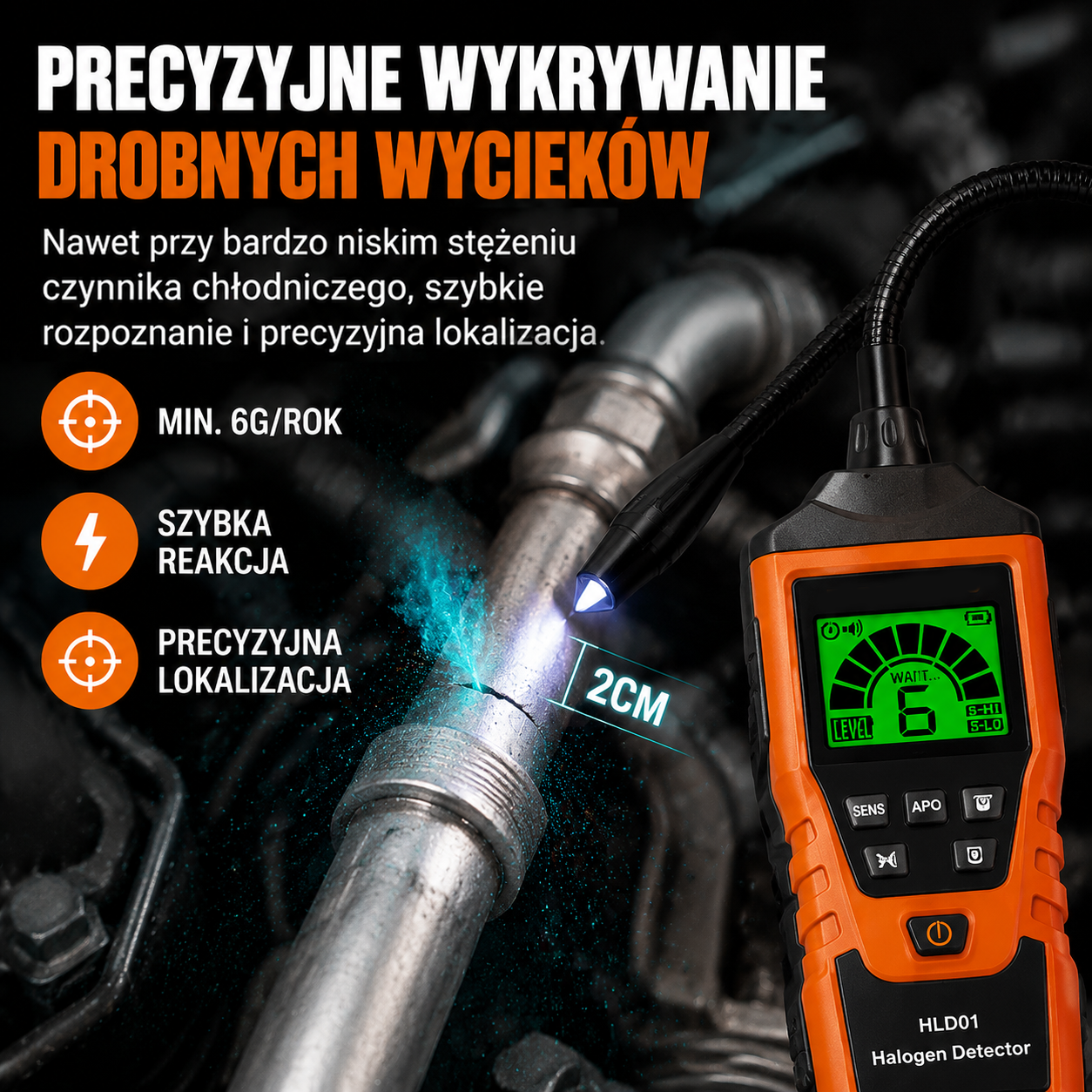 Detektor wycieku czynnika chłodniczego